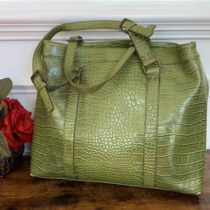 The Limited Embossed Green Crocodile Alligator Bag